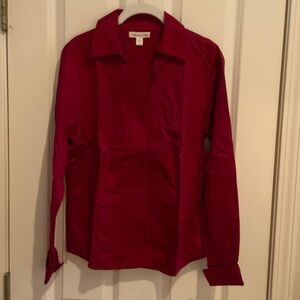 Coldwater Creek Women's Size Small 6-8 Fuchsia Button Down Shirt